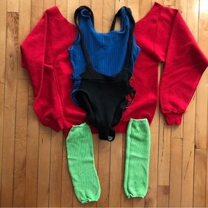 Vintage leotard workout ensemble, Jane Fonda /Olivia Newton-John, 80’s Halloween